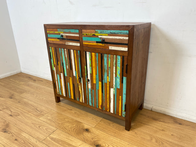 Boatwood by WMK I Einzigartige Kommode handgefertigt aus altem Bootsholz mit Schubladen I Teakholz massiv I Schrank Anrichte Sideboard Wäschekommode Schuhschrank Bootsmöbel Teak Berlin Sachsen Bayern