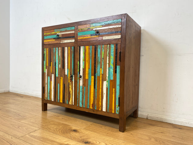 Boatwood by WMK I Einzigartige Kommode handgefertigt aus altem Bootsholz mit Schubladen I Teakholz massiv I Schrank Anrichte Sideboard Wäschekommode Schuhschrank Bootsmöbel Teak Berlin Sachsen Bayern