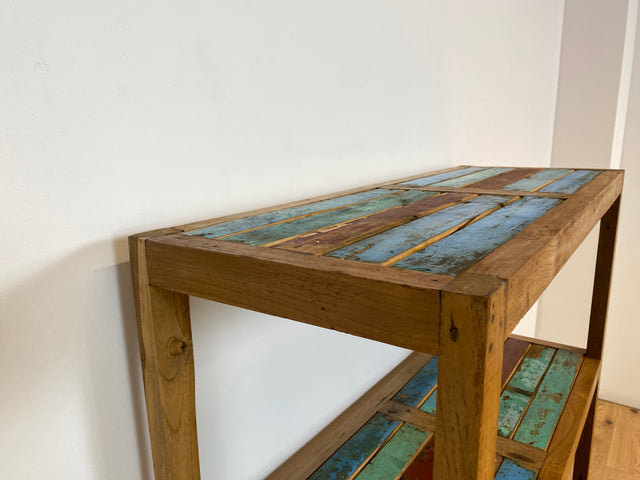 Boatwood by WMK # Schönes & sehr robustes Regal aus altem Bootsholz, ein handgefertigtes Unikat aus massivem Teakholz # Holzregal Küchenregal Bücherregal Bootsmöbel Upcycling Teak Industrial Treibholz