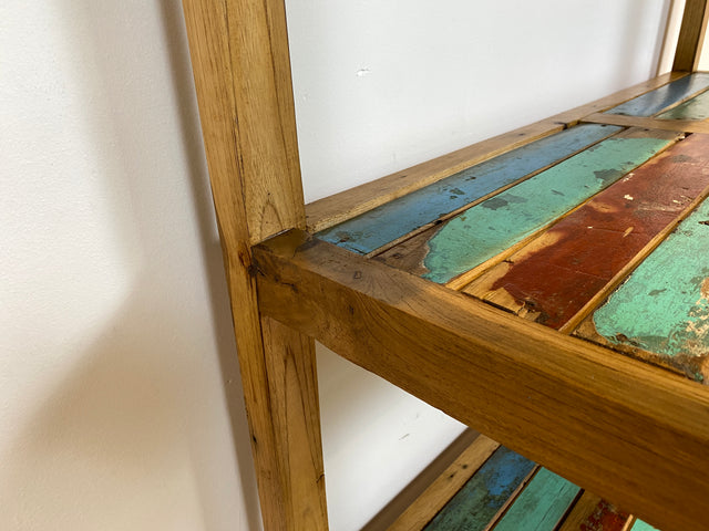 Boatwood by WMK # Schönes & sehr robustes Regal aus altem Bootsholz, ein handgefertigtes Unikat aus massivem Teakholz # Holzregal Küchenregal Bücherregal Bootsmöbel Upcycling Teak Industrial Treibholz