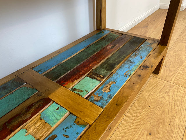 Boatwood by WMK # Schönes & sehr robustes Regal aus altem Bootsholz, ein handgefertigtes Unikat aus massivem Teakholz # Holzregal Küchenregal Bücherregal Bootsmöbel Upcycling Teak Industrial Treibholz