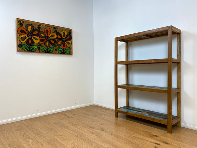 Boatwood by WMK # Schönes & sehr robustes Regal aus altem Bootsholz, ein handgefertigtes Unikat aus massivem Teakholz # Holzregal Küchenregal Bücherregal Bootsmöbel Upcycling Teak Industrial Treibholz