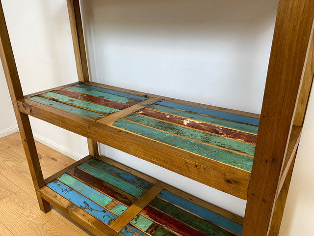 Boatwood by WMK # Schönes & sehr robustes Regal aus altem Bootsholz, ein handgefertigtes Unikat aus massivem Teakholz # Holzregal Küchenregal Bücherregal Bootsmöbel Upcycling Teak Industrial Treibholz
