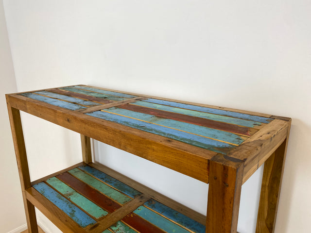 Boatwood by WMK # Schönes & sehr robustes Regal aus altem Bootsholz, ein handgefertigtes Unikat aus massivem Teakholz # Holzregal Küchenregal Bücherregal Bootsmöbel Upcycling Teak Industrial Treibholz