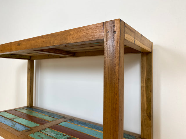 Boatwood by WMK # Schönes & sehr robustes Regal aus altem Bootsholz, ein handgefertigtes Unikat aus massivem Teakholz # Holzregal Küchenregal Bücherregal Bootsmöbel Upcycling Teak Industrial Treibholz