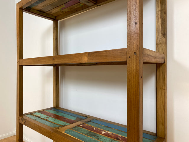 Boatwood by WMK # Schönes & sehr robustes Regal aus altem Bootsholz, ein handgefertigtes Unikat aus massivem Teakholz # Holzregal Küchenregal Bücherregal Bootsmöbel Upcycling Teak Industrial Treibholz