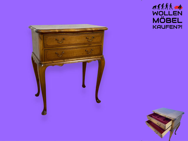WMK I Elegante Chippendale Kommode mit Messinggriffen I Nähkommode Schubladenkommode Nachttisch Nachtschrank Nachtkommode Nachtschränkchen Beistelltisch Schmuckkasten Vintage Berlin München Ulm