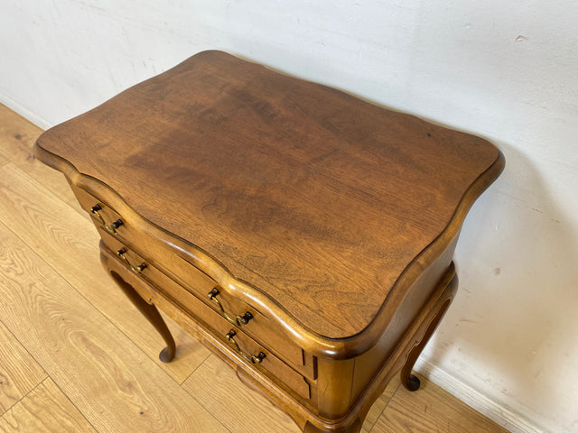 WMK I Elegante Chippendale Kommode mit Messinggriffen I Nähkommode Schubladenkommode Nachttisch Nachtschrank Nachtkommode Nachtschränkchen Beistelltisch Schmuckkasten Vintage Berlin München Ulm