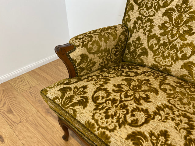 WMK # Wunderschönes Chippendale Sofa mit hochwertigem Brokat Bezug & Gold Braun & handverziertem Holzrahmen # Couch 3-Sitzer 3er Liege Sitzgarnitur Stilmöbel Barock Rokoko Vintage Berlin München Kiel