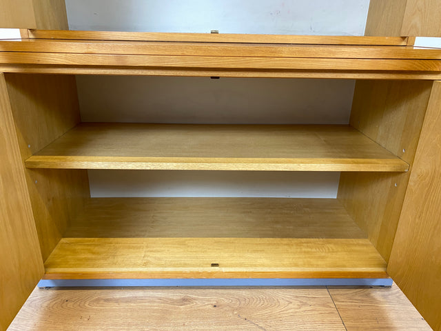 WMK I DDR Designer Highboard 605 von Bruno Knoblauch für VEB Hellerau aus 1968 in Esche I Bücherschrank Bücherregal Regal Regalwand Stringregal Kommode Mid-Century Vintage I Berlin Stuttgart Münster