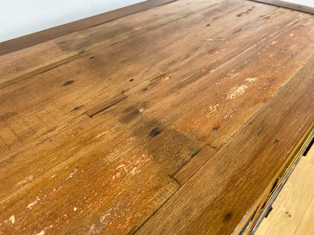 Boatwood by WMK I Bunterschönes und detailreiches Sideboard mit Schubladen , ein aus altem Bootsholz handgefertigtes Unikat aus massivem Teakholz # Kommode Schrank Anrichte Flur Wäsche Bootsmöbel Teak