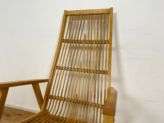 WMK I Der Design Klassiker von VEB Hellerau I Designer Schaukelstuhl by Selman Selmanagic I Buche & Rattan I Stuhl Sessel Lesesessel Rocking Chair Mid-Century Retro DDR Vintage 60er Berlin Köln Kassel