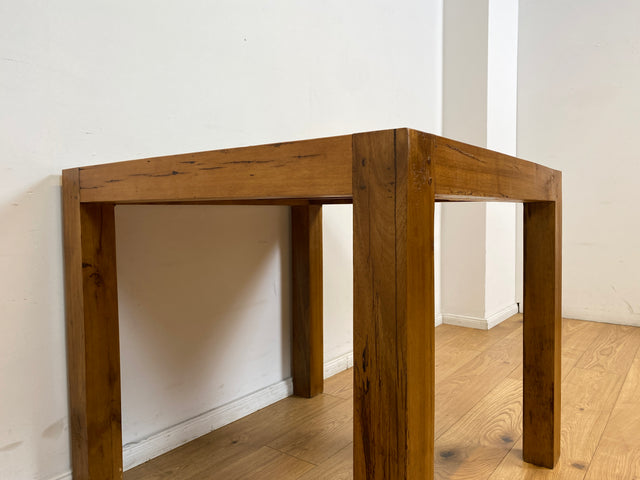 Boatwood by WMK I Einzigartiger Esstisch 90x90cm aus altem Bootsholz, ein handgefertigtes Unikat aus massivem Teakholz I Tisch Esszimmertisch Küchentisch Holztisch Gastro Dining Table Bootsmöbel Bunt