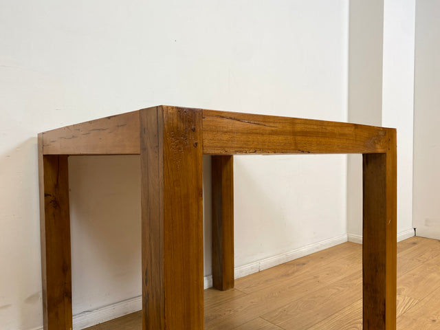 Boatwood by WMK I Einzigartiger Esstisch 90x90cm aus altem Bootsholz, ein handgefertigtes Unikat aus massivem Teakholz I Tisch Esszimmertisch Küchentisch Holztisch Gastro Dining Table Bootsmöbel Bunt