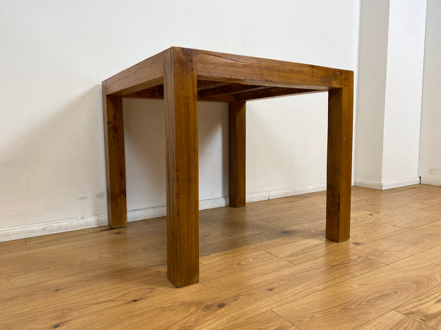 Boatwood by WMK I Einzigartiger Esstisch 90x90cm aus altem Bootsholz, ein handgefertigtes Unikat aus massivem Teakholz I Tisch Esszimmertisch Küchentisch Holztisch Gastro Dining Table Bootsmöbel Bunt