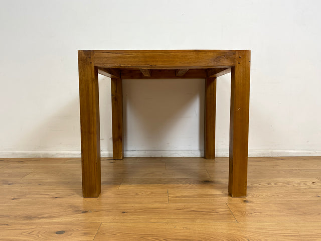 Boatwood by WMK I Einzigartiger Esstisch 90x90cm aus altem Bootsholz, ein handgefertigtes Unikat aus massivem Teakholz I Tisch Esszimmertisch Küchentisch Holztisch Gastro Dining Table Bootsmöbel Bunt
