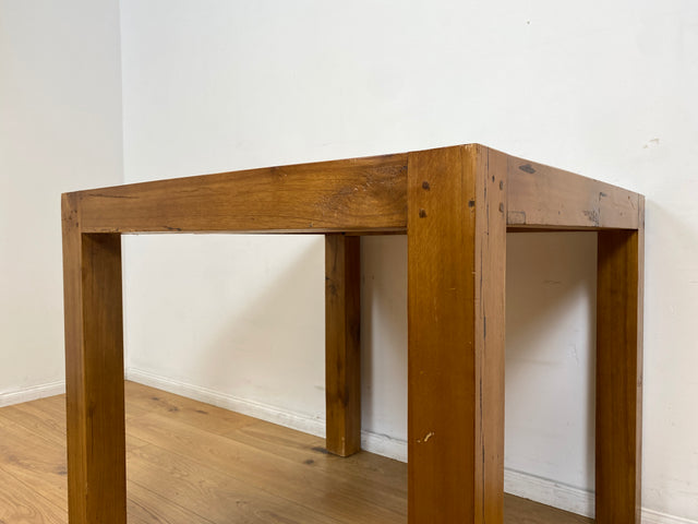 Boatwood by WMK I Einzigartiger Esstisch 90x90cm aus altem Bootsholz, ein handgefertigtes Unikat aus massivem Teakholz I Tisch Esszimmertisch Küchentisch Holztisch Gastro Dining Table Bootsmöbel Bunt