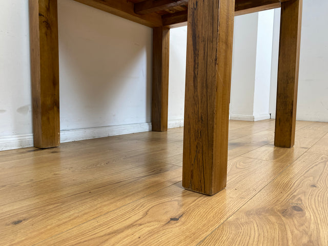 Boatwood by WMK I Einzigartiger Esstisch 90x90cm aus altem Bootsholz, ein handgefertigtes Unikat aus massivem Teakholz I Tisch Esszimmertisch Küchentisch Holztisch Gastro Dining Table Bootsmöbel Bunt