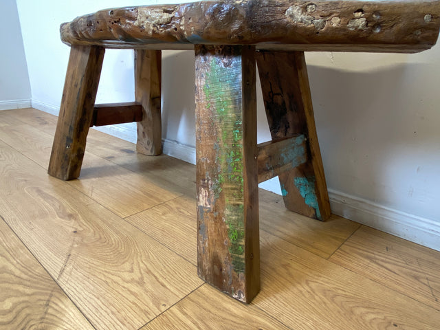 Boatwood by WMK I Einzigartige Sitzbank aus altem Bootsholz in Originalfarben I handgefertigtes Unikat I In- & Outdoor I Bank Holzbank Küchenbank Gartenbank Balkon Treibholz Loft Berlin Bremen Gera