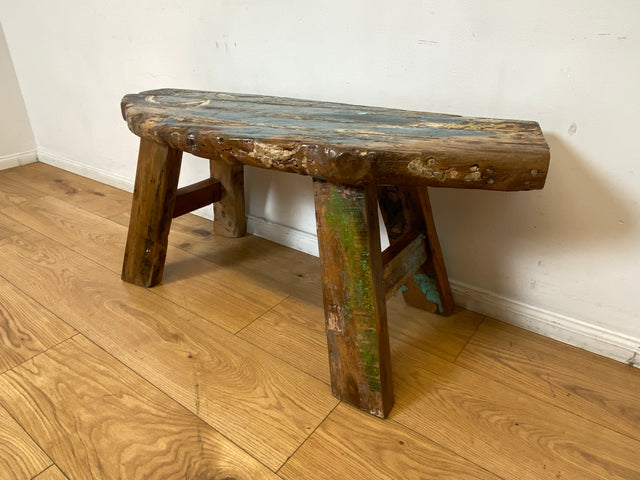 Boatwood by WMK I Einzigartige Sitzbank aus altem Bootsholz in Originalfarben I handgefertigtes Unikat I In- & Outdoor I Bank Holzbank Küchenbank Gartenbank Balkon Treibholz Loft Berlin Bremen Gera