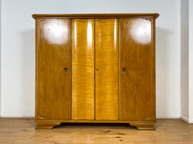 WMK I Wunderschöner heller 1930er Jahre Art Deco Kleiderschrank aus vollem Holz mit perfekter Aufteilung I Schrank Wäscheschrank Schlafzimmerschrank Wardrobe Antik Vintage I Berlin Dresden Regensburg
