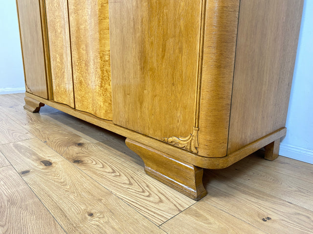 WMK I Wunderschöner heller 1930er Jahre Art Deco Kleiderschrank aus vollem Holz mit perfekter Aufteilung I Schrank Wäscheschrank Schlafzimmerschrank Wardrobe Antik Vintage I Berlin Dresden Regensburg