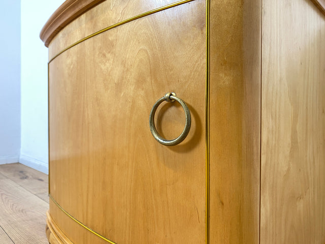 WMK I 1/2 Formschöner heller und großer Mid-Century Nachttisch aus vollem Holz mit Schubladen & abnehmbarer Glasauflage I Nachtkommode Nachtschrank Night Stand Kommode Vintage 60er Berlin Leipzig Kiel