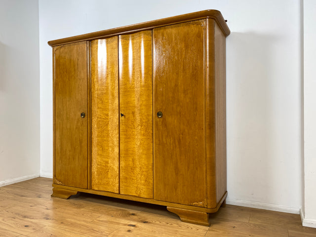 WMK I Wunderschöner heller 1930er Jahre Art Deco Kleiderschrank aus vollem Holz mit perfekter Aufteilung I Schrank Wäscheschrank Schlafzimmerschrank Wardrobe Antik Vintage I Berlin Dresden Regensburg