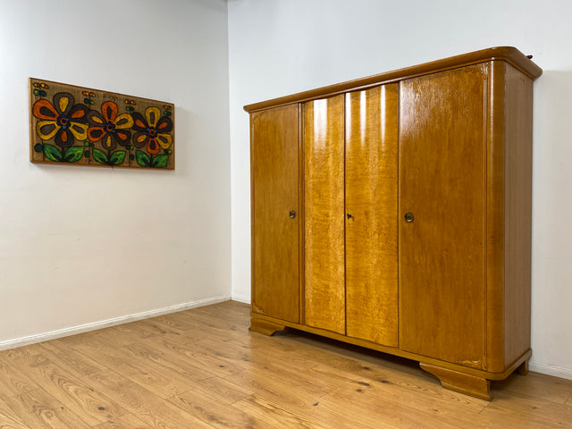 WMK I Wunderschöner heller 1930er Jahre Art Deco Kleiderschrank aus vollem Holz mit perfekter Aufteilung I Schrank Wäscheschrank Schlafzimmerschrank Wardrobe Antik Vintage I Berlin Dresden Regensburg