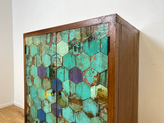 Boatwood by WMK I Einzigartiger handgefertigter Schrank aus altem Bootsholz I Teakholz massiv I Highboard Kommode Sideboard Wäscheschrank Bar Barschrank Schuhschrank Schuhkommode Berlin Usedom Bremen