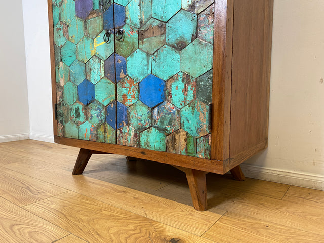 Boatwood by WMK I Einzigartiger handgefertigter Schrank aus altem Bootsholz I Teakholz massiv I Highboard Kommode Sideboard Wäscheschrank Bar Barschrank Schuhschrank Schuhkommode Berlin Usedom Bremen