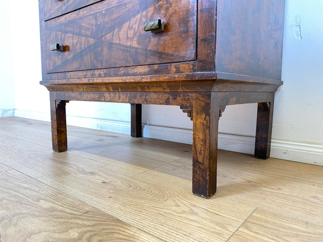 WMK Wunderschöne dänische antike Schubladenkommode aus vollem Holz mit Marmorplatte und hübschen Originalgriffen # Marmorkommode Kommode Anrichte Wäschekommode Schrank Flurkommode Biedermeier Vintage