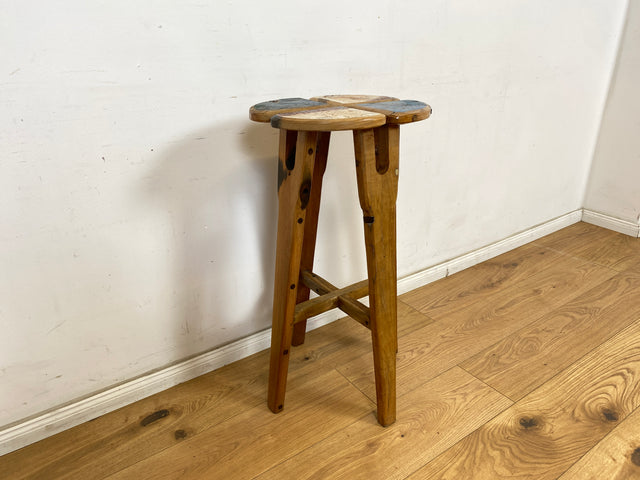 Boatwood by WMK # 1/3 Wunderschöner Barhocker aus altem Bootsholz, ein handgefertigtes Unikat aus massivem Teakholz # Barstühle Hocker Sitzhocker Stühle Küchenstühle Holzstühle Bar Hausbar Gastro Teak