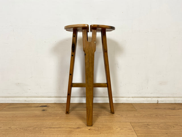 Boatwood by WMK # 1/3 Wunderschöner Barhocker aus altem Bootsholz, ein handgefertigtes Unikat aus massivem Teakholz # Barstühle Hocker Sitzhocker Stühle Küchenstühle Holzstühle Bar Hausbar Gastro Teak