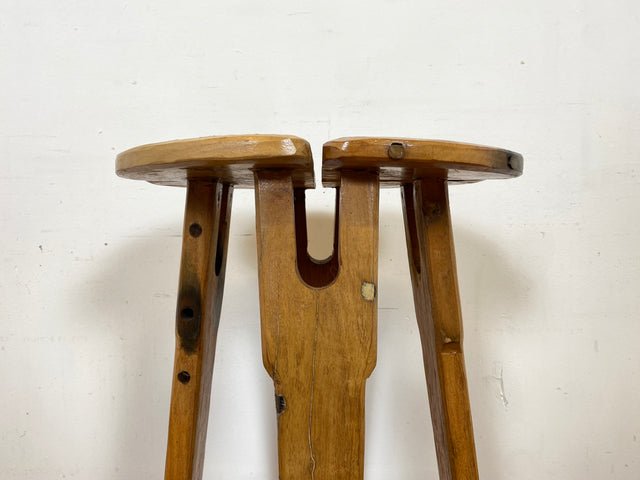 Boatwood by WMK # 1/3 Wunderschöner Barhocker aus altem Bootsholz, ein handgefertigtes Unikat aus massivem Teakholz # Barstühle Hocker Sitzhocker Stühle Küchenstühle Holzstühle Bar Hausbar Gastro Teak