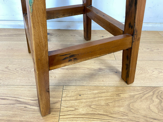 Boatwood by WMK # 1/4 Schlichte & robuste Barhocker aus altem Bootsholz, handgefertigte Unikate aus massivem Teakholz # Barstühle Hocker Sitzhocker Stühle Küchenstühle Holzstühle Bar Hausbar Gastro