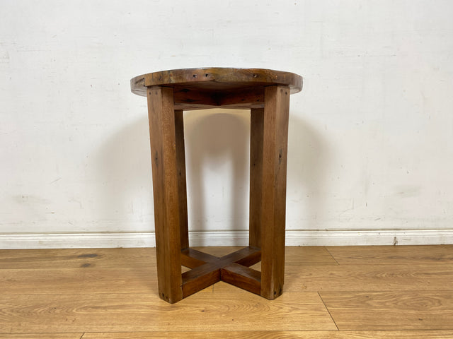 Boatwood by WMK I 100% nachhaltiger Couchtisch aus altem Bootsholz I handgefertigt aus Teakholz massiv I für In & Outdoor I bunter Wohnzimmertisch Beistelltisch Sofatisch Coffee Table Würfel Treibholz