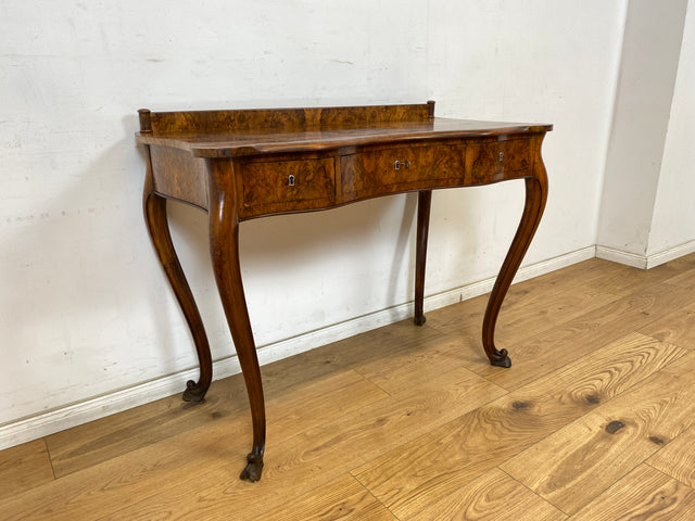 WMK Eleganter und hochwertiger französischer antiker Schreibtisch im Stile des Barock in edlem Wurzelholz # Damenschreibtisch Lady Sekretär Antique Desk Bureau Plat Barock Rokoko Chippendale Vintage