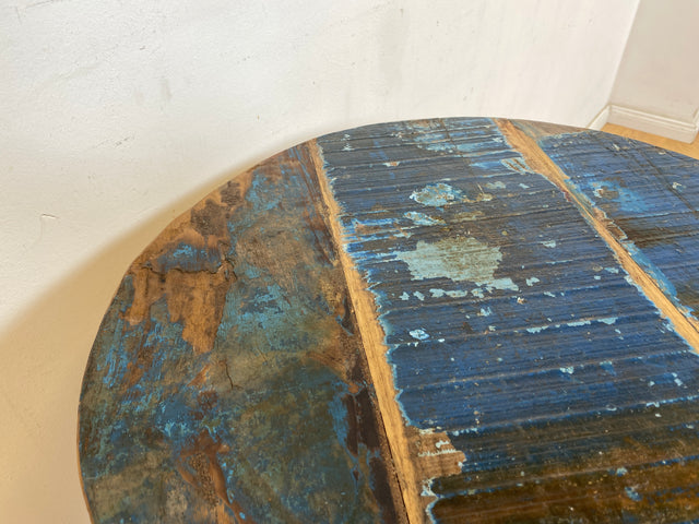 Boatwood by WMK I 100% nachhaltiger Couchtisch aus altem Bootsholz I handgefertigt aus Teakholz massiv I für In & Outdoor I bunter Wohnzimmertisch Beistelltisch Sofatisch Coffee Table Würfel Treibholz