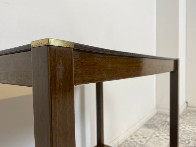 WMK Hübscher und sehr gut erhaltener englischer Servierwagen auf Rollen, mit Ablage & Massingbeschlägen # Beistelltisch Teewagen TV-Tisch Tisch Couchtisch TV-Schrank Vintage Retro - Lieferung möglich