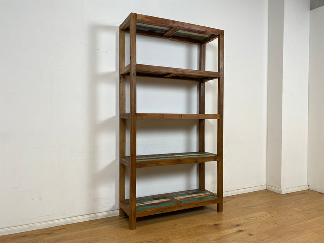 Boatwood by WMK # Schönes, großes & sehr robustes Regal aus altem Bootsholz, ein handgefertigtes Unikat aus massivem Teakholz # Holzregal Küchenregal Bücherregal Bootsmöbel Loft Teak Industrie Design