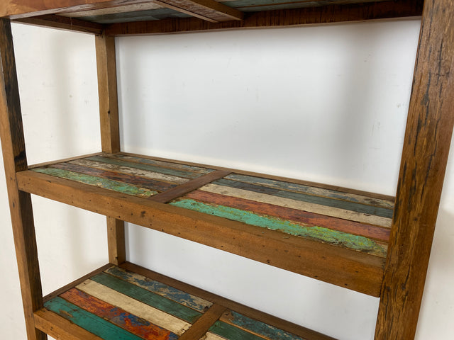 Boatwood by WMK # Schönes, großes & sehr robustes Regal aus altem Bootsholz, ein handgefertigtes Unikat aus massivem Teakholz # Holzregal Küchenregal Bücherregal Bootsmöbel Loft Teak Industrie Design