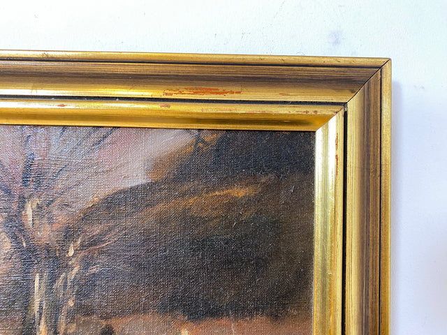 WMK Gut gemalte 83x62 Öl auf Leinwand Replika des berühmten "Verwundeter Kürassier mit einem Mädchen" von Wojciech Adalbert Kossak aus 1970, goldener Holzrahmen # Bild Wandgemälde Wandbild Vintage