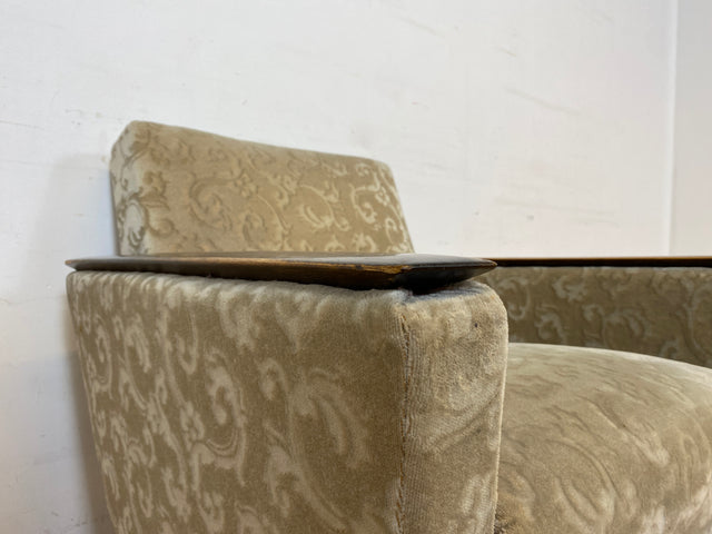 WMK Stilvoller und gut erhaltener Mid-Century Sessel mit Originalbezug und edlem Holzgestell