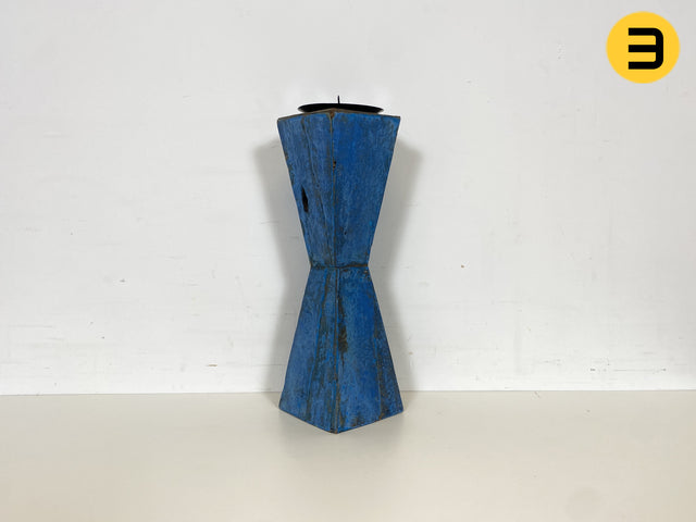 Boatwood by WMK # 1/6 Einzigartiger 50cm großer Kerzenständer, ein aus altem Bootsholz handgefertigtes Unikat in Originalfarben der Boote # Kerzenhalter Dekoration Deko Upcycling Treibholz Bootsmöbel