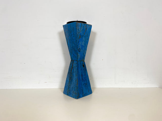 Boatwood by WMK # 1/6 Einzigartiger 50cm großer Kerzenständer, ein aus altem Bootsholz handgefertigtes Unikat in Originalfarben der Boote # Kerzenhalter Dekoration Deko Upcycling Treibholz Bootsmöbel