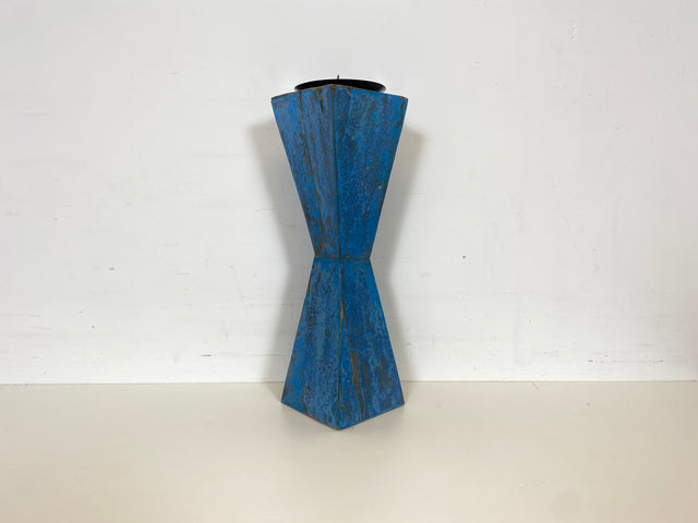 Boatwood by WMK # 1/6 Einzigartiger 50cm großer Kerzenständer, ein aus altem Bootsholz handgefertigtes Unikat in Originalfarben der Boote # Kerzenhalter Dekoration Deko Upcycling Treibholz Bootsmöbel