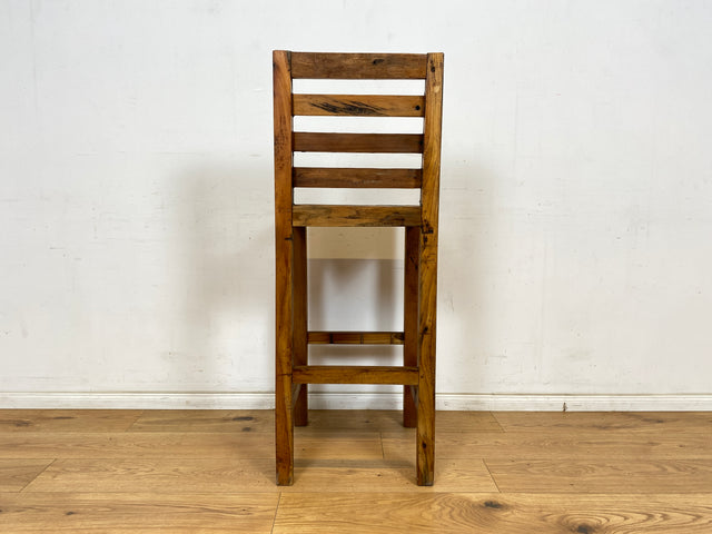 Boatwood by WMK # 1/2 Besonderer Barhocker aus altem Bootsholz, ein handgefertigtes Unikat aus massivem Teakholz # Barstuhl Hocker Sitzhocker Stuhl Küchenstuhl Holzstuhl Bar Hausbar Gastro Treibholz