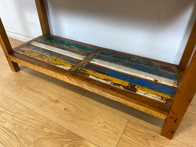 Boatwood by WMK # Besonders schönes, sehr stabiles und hochwertiges Regal aus altem Bootsholz, ein handgefertigtes Unikat aus massivem Teakholz # Küchenregal Holzregal Bücherregal Upcycling Teak