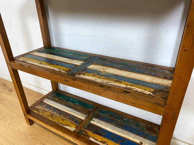 Boatwood by WMK # Besonders schönes, sehr stabiles und hochwertiges Regal aus altem Bootsholz, ein handgefertigtes Unikat aus massivem Teakholz # Küchenregal Holzregal Bücherregal Upcycling Teak
